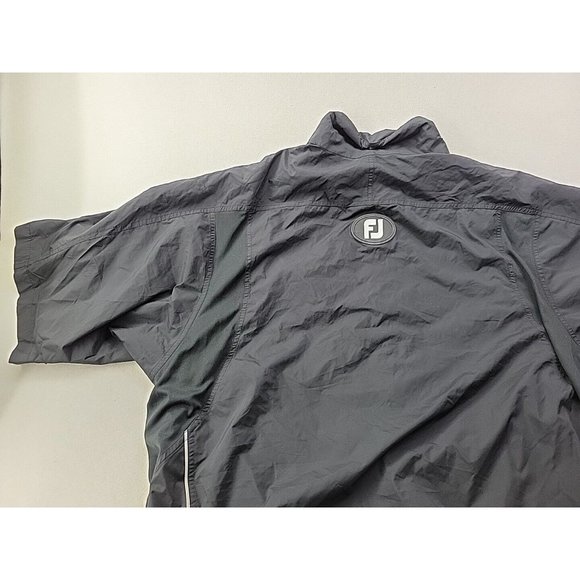 DryJoys Footjoy Mens XL Golf Windbreaker BLACK Pullover 1/2 Zip Pockets FJ Blade - Picture 12 of 13